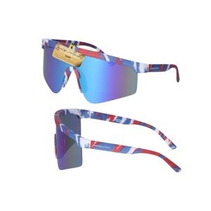 Panama Jack Foster Grant Surf Shield Vibrant Blue and Red Sunglasses